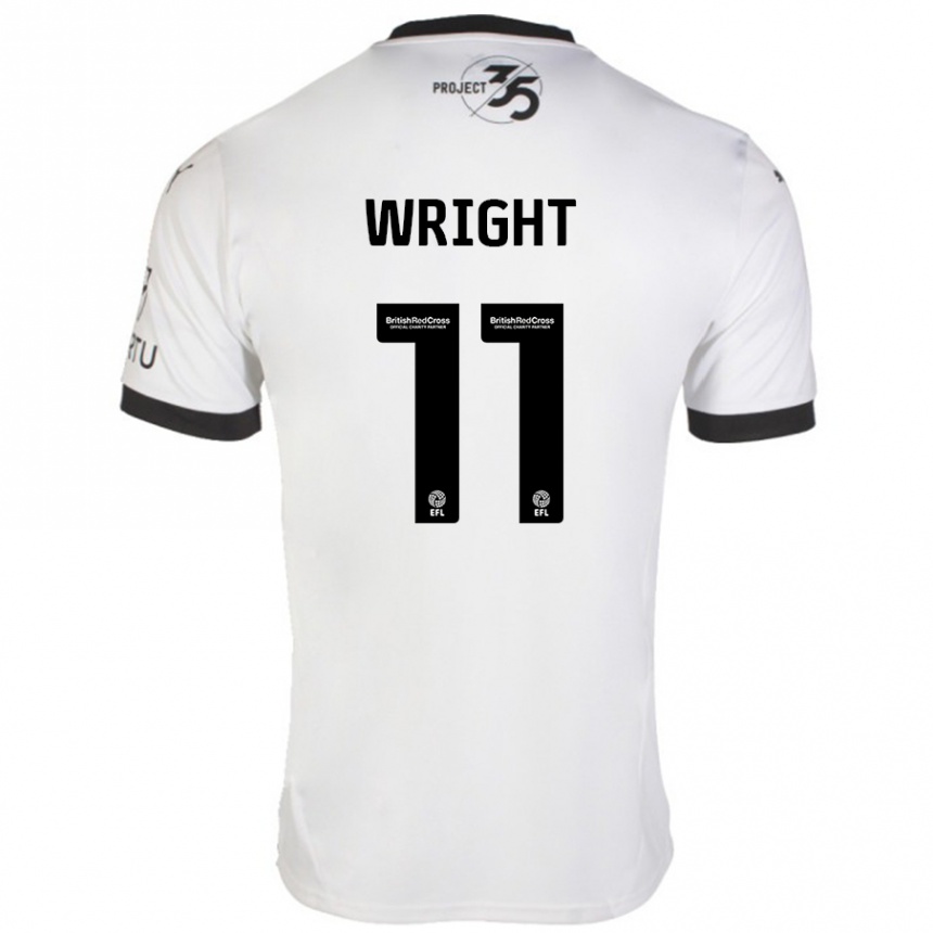 Enfant Football Maillot Callum Wright #11 Blanc Noir Tenues Extérieur 2024/25 Canada