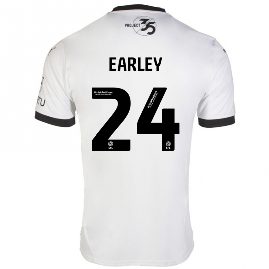 Enfant Football Maillot Saxon Earley #24 Blanc Noir Tenues Extérieur 2024/25 Canada