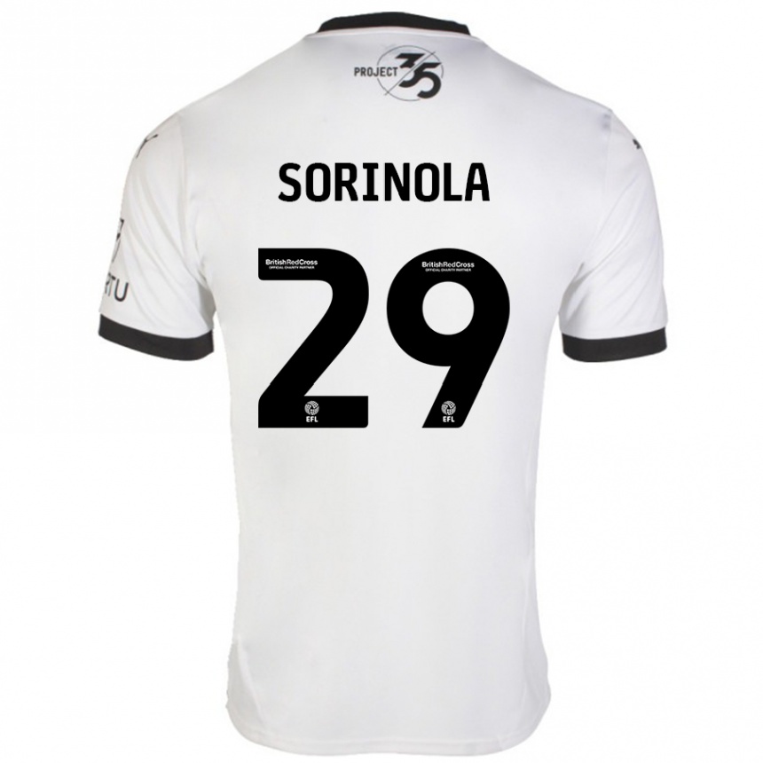 Kids Football Matthew Sorinola #29 White Black Away Jersey 2024/25 T-Shirt Canada