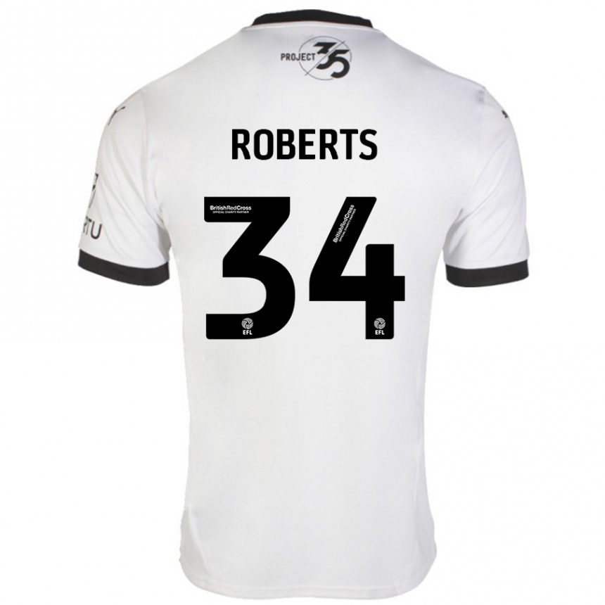 Enfant Football Maillot Caleb Roberts #34 Blanc Noir Tenues Extérieur 2024/25 Canada