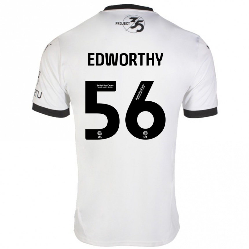 Enfant Football Maillot Kieran Edworthy #56 Blanc Noir Tenues Extérieur 2024/25 Canada