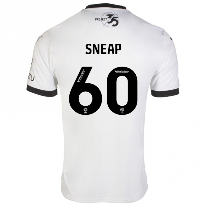 Kids Football Harley Sneap #60 White Black Away Jersey 2024/25 T-Shirt Canada