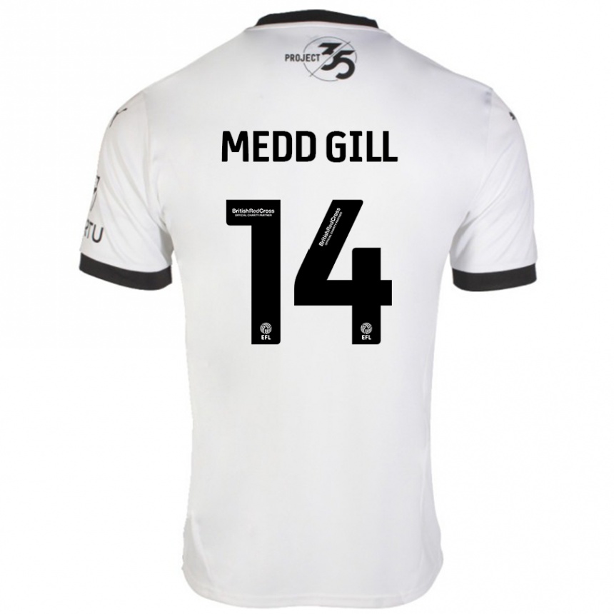 Enfant Football Maillot Tamsin Medd-Gill #14 Blanc Noir Tenues Extérieur 2024/25 Canada