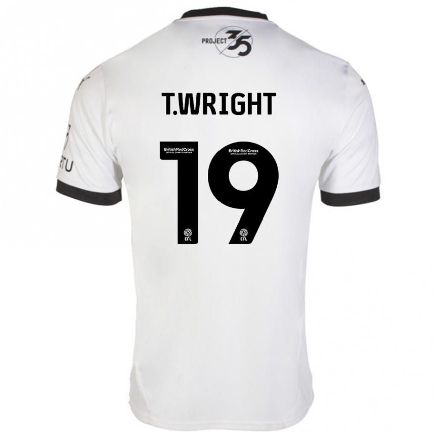 Kids Football Tyreik Wright #19 White Black Away Jersey 2024/25 T-Shirt Canada