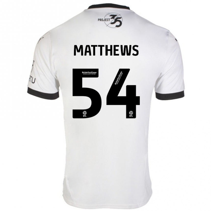 Kids Football Jack Matthews #54 White Black Away Jersey 2024/25 T-Shirt Canada