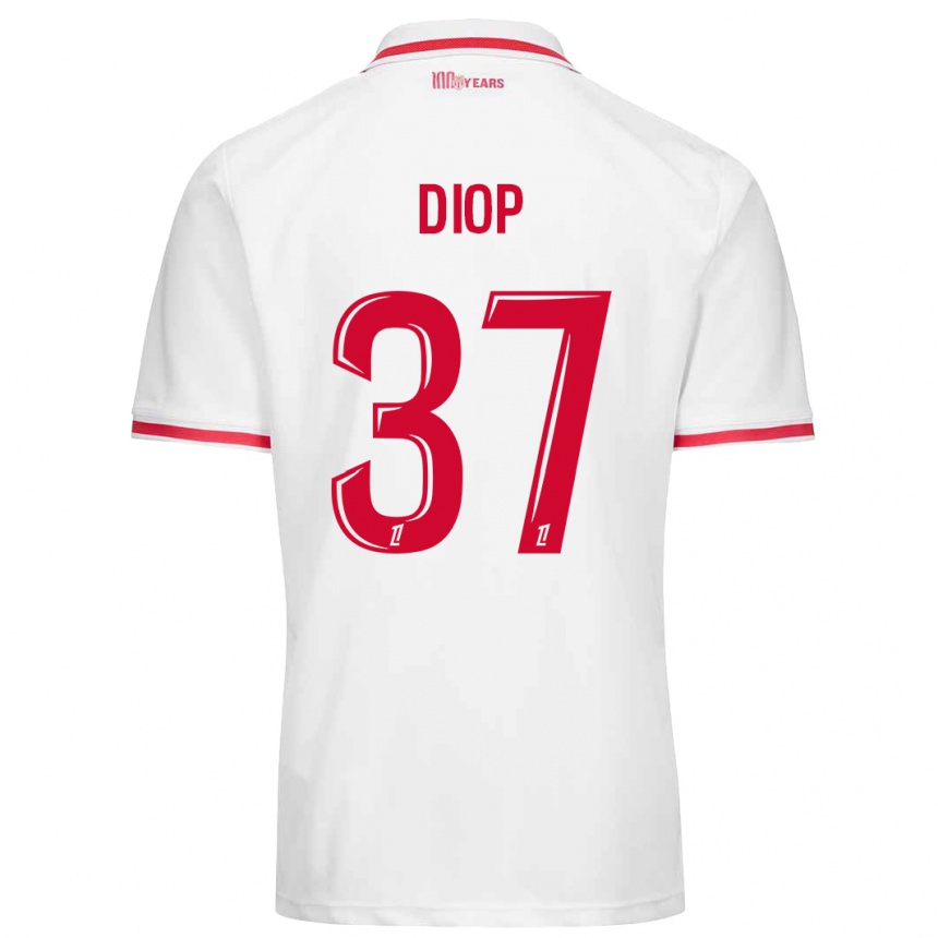 Homme Football Maillot Edan Diop #37 Blanc Rouge Tenues Domicile 2024/25 Canada