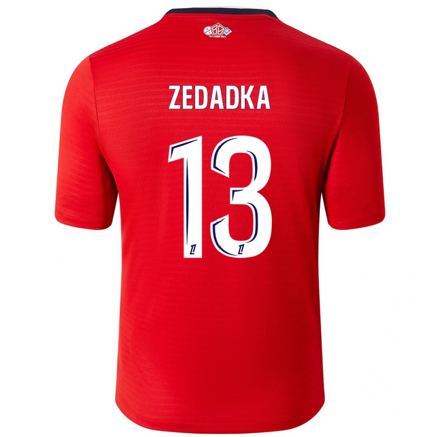 Homme Football Maillot Akim Zedadka #13 Rouge Blanc Tenues Domicile 2024/25 Canada