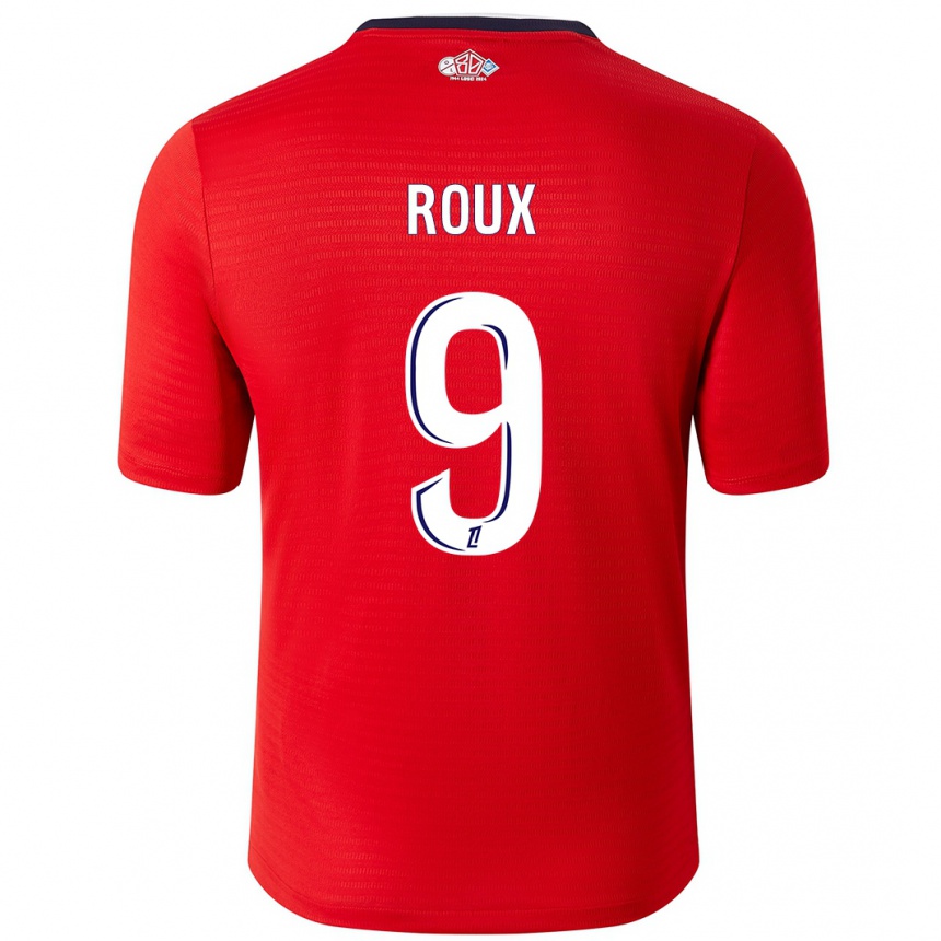 Men Football Danielle Roux #9 Red White Home Jersey 2024/25 T-Shirt Canada