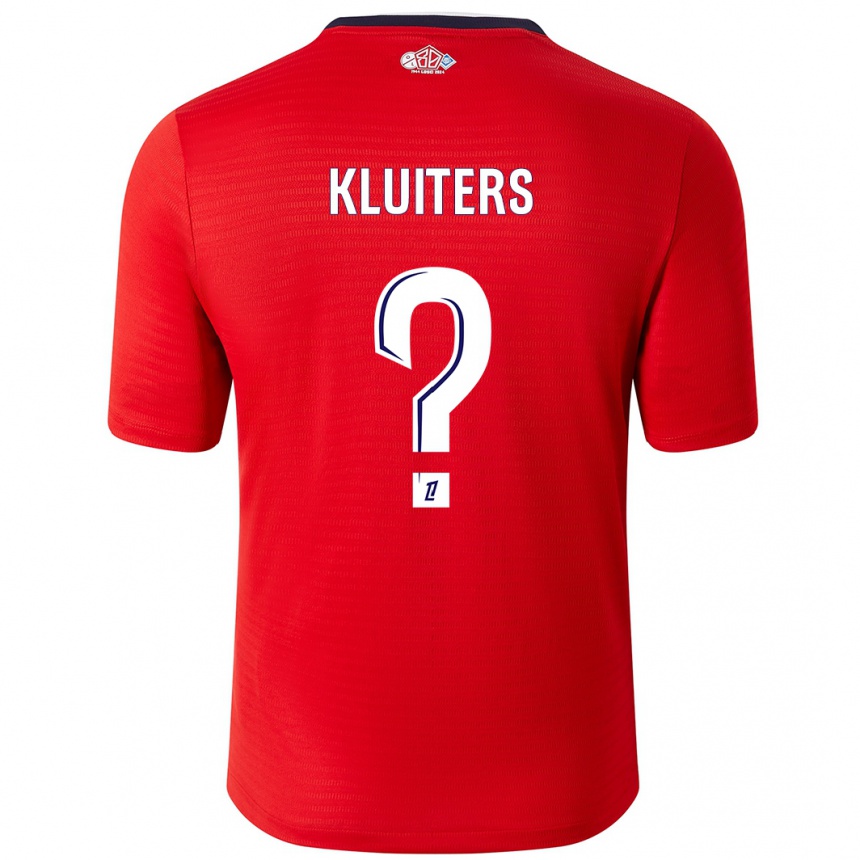 Homme Football Maillot Luuk Kluiters #0 Rouge Blanc Tenues Domicile 2024/25 Canada