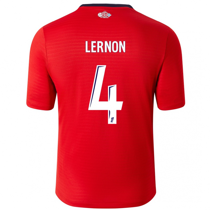 Homme Football Maillot Jessica Lernon #4 Rouge Blanc Tenues Domicile 2024/25 Canada