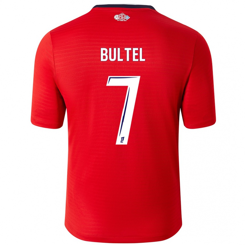 Homme Football Maillot Ludivine Bultel #7 Rouge Blanc Tenues Domicile 2024/25 Canada