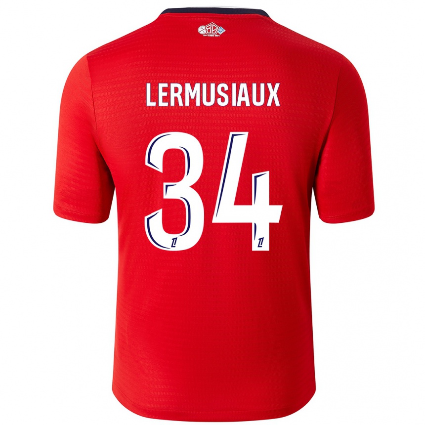 Homme Football Maillot Chrystal Lermusiaux #34 Rouge Blanc Tenues Domicile 2024/25 Canada