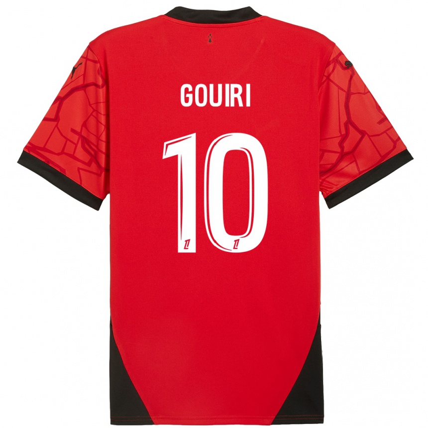 Homme Football Maillot Amine Gouiri #10 Rouge Noir Tenues Domicile 2024/25 Canada