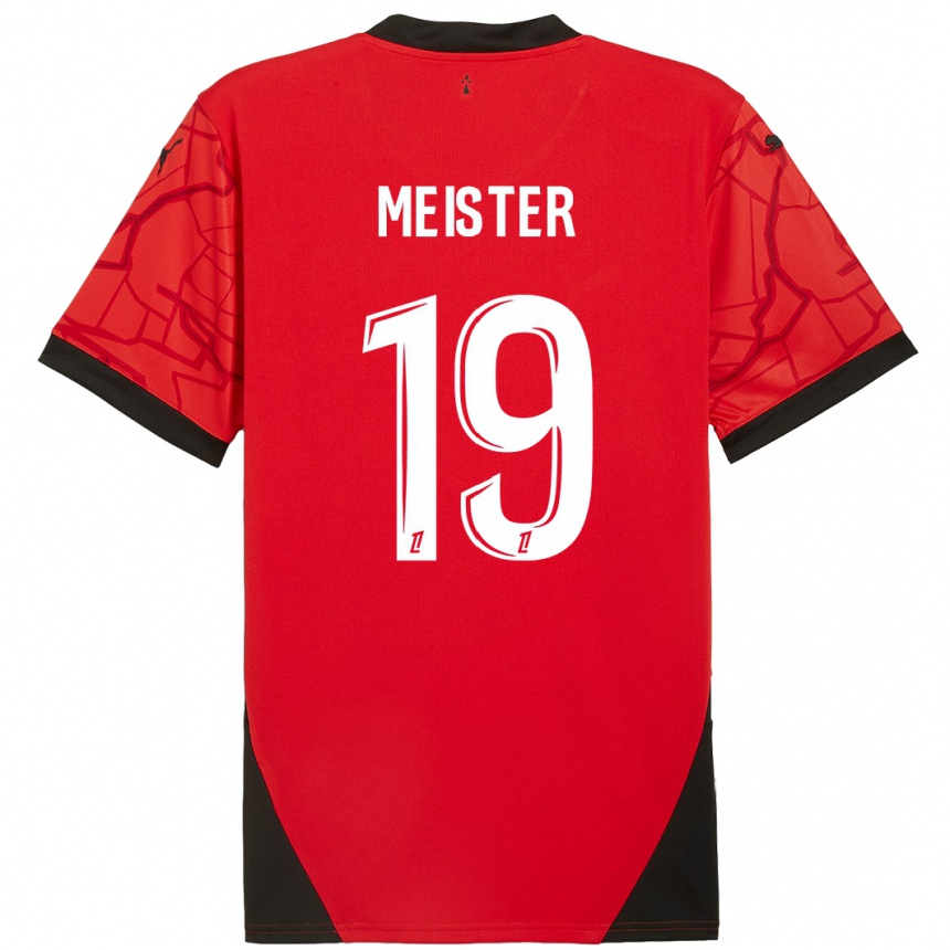 Homme Football Maillot Henrik Meister #19 Rouge Noir Tenues Domicile 2024/25 Canada