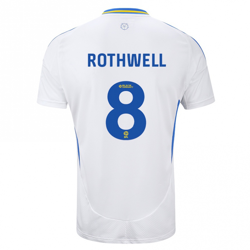 Homme Football Maillot Joe Rothwell #8 Blanc Bleu Tenues Domicile 2024/25 Canada