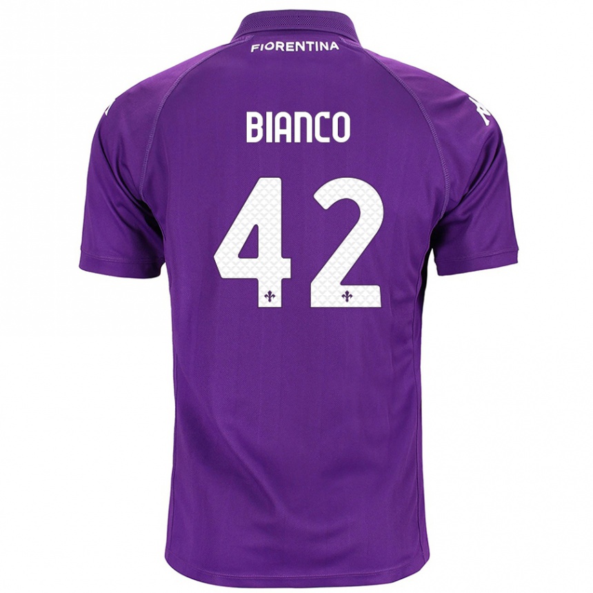 Men Football Alessandro Bianco #42 Purple Home Jersey 2024/25 T-Shirt Canada