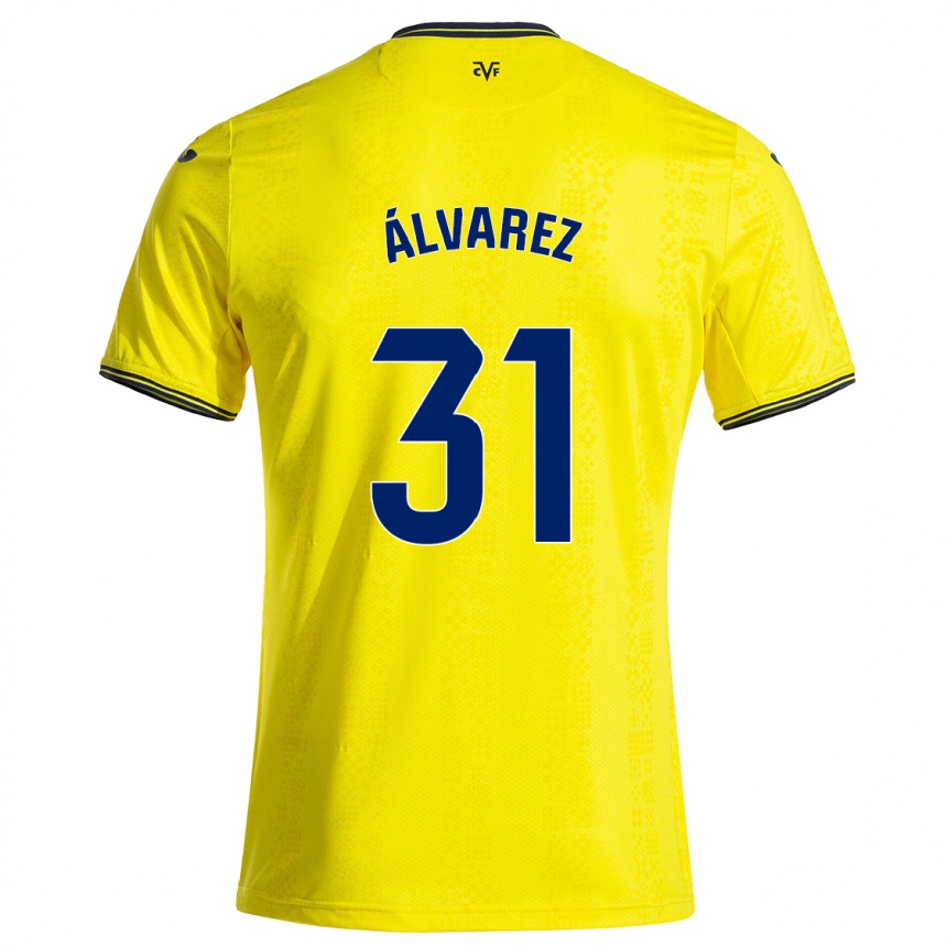 Men Football Iker Álvarez #31 Yellow Black Home Jersey 2024/25 T-Shirt Canada