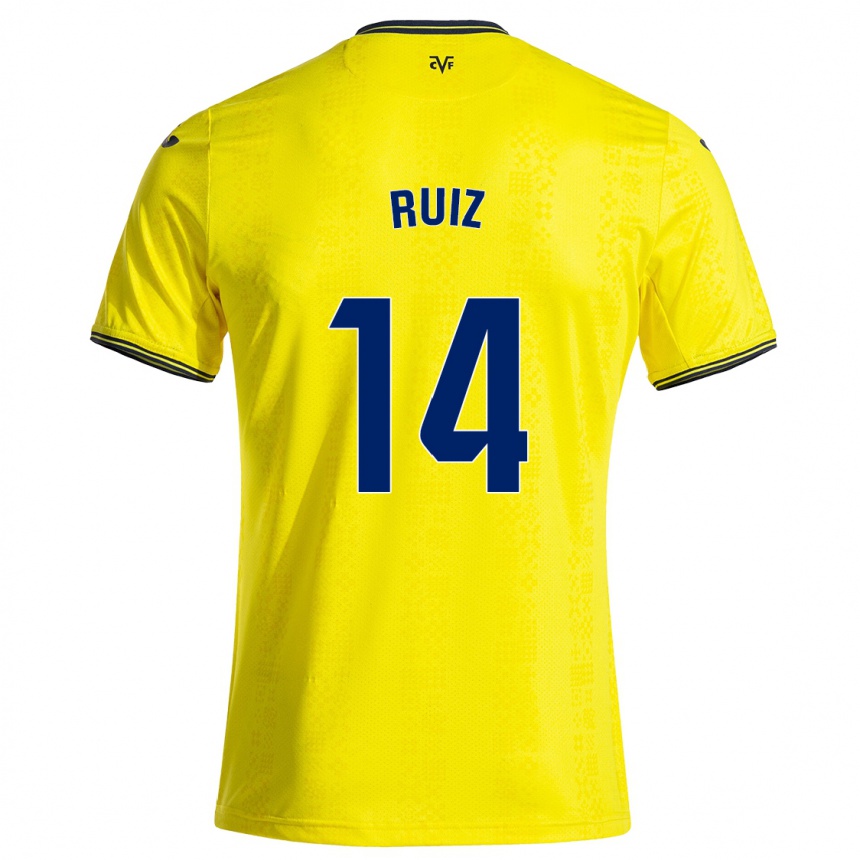 Men Football Adri Ruiz #14 Yellow Black Home Jersey 2024/25 T-Shirt Canada