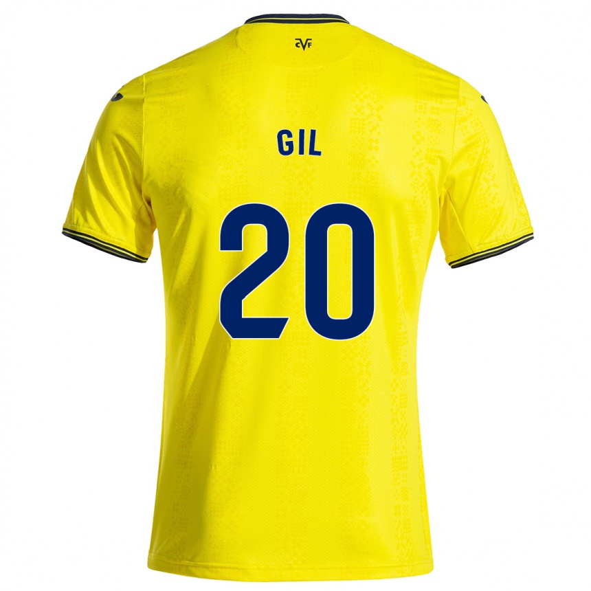 Men Football Mario Gil #20 Yellow Black Home Jersey 2024/25 T-Shirt Canada