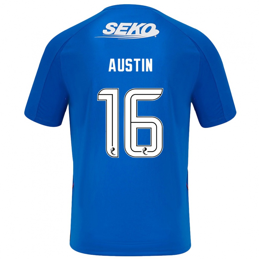 Homme Football Maillot Eilidh Austin #16 Bleu Foncé Tenues Domicile 2024/25 Canada