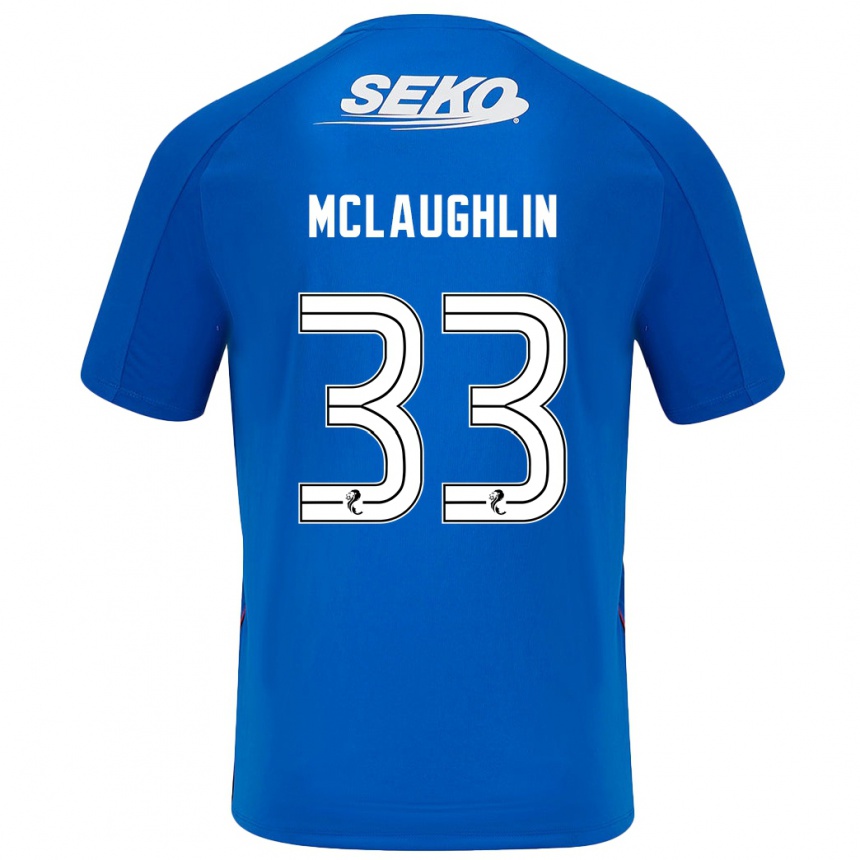 Homme Football Maillot Jon Mclaughlin #33 Bleu Foncé Tenues Domicile 2024/25 Canada