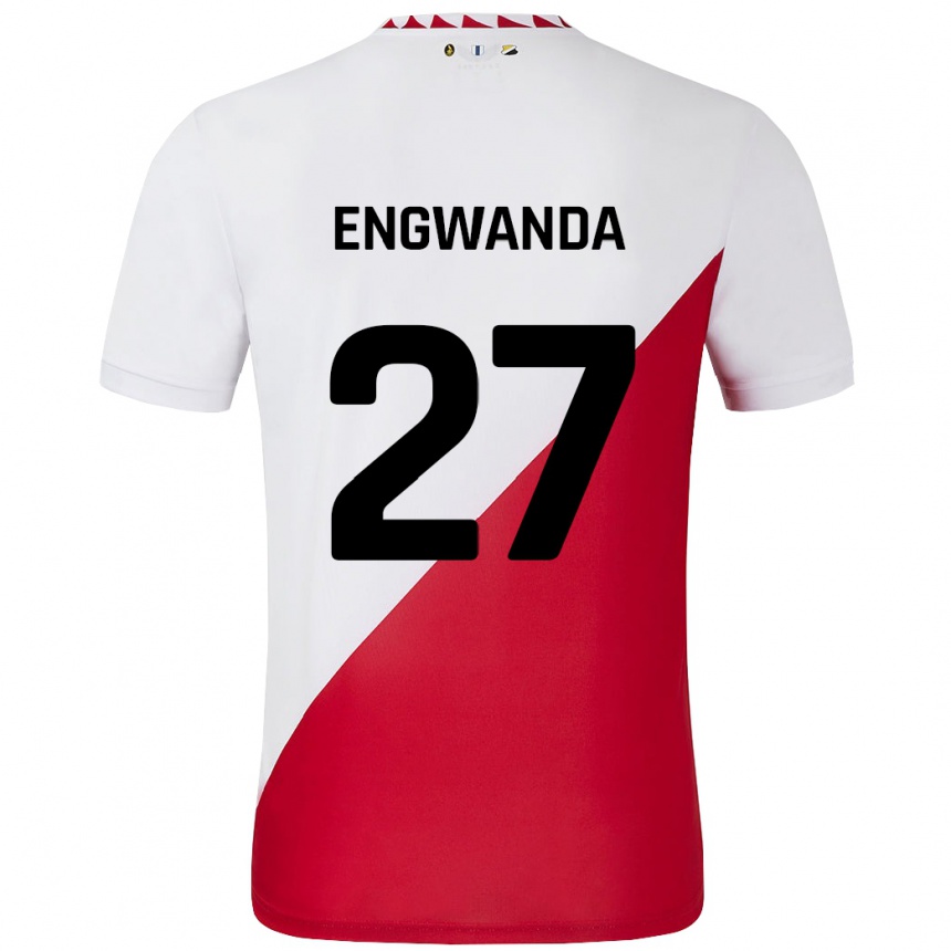 Men Football Alonzo Engwanda #27 White Red Home Jersey 2024/25 T-Shirt Canada