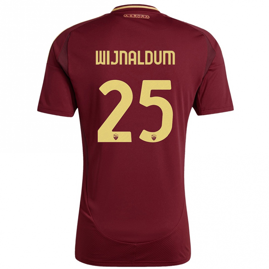 Homme Football Maillot Georginio Wijnaldum #25 Rouge Brun Or Tenues Domicile 2024/25 Canada