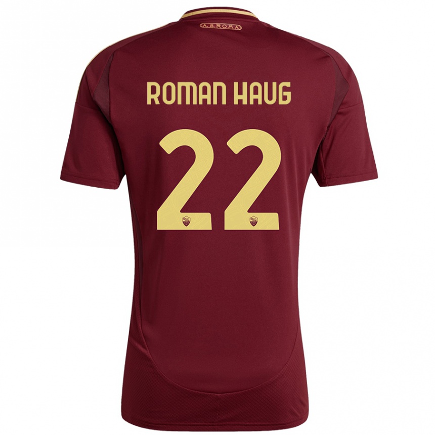 Homme Football Maillot Sophie Roman Haug #22 Rouge Brun Or Tenues Domicile 2024/25 Canada