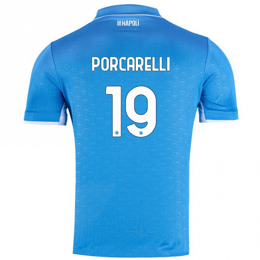 Men Football Maddelena Porcarelli #19 Sky Blue Home Jersey 2024/25 T-Shirt Canada