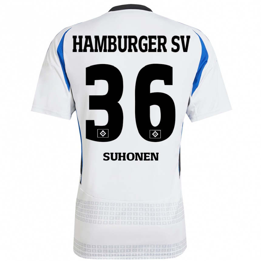 Men Football Anssi Suhonen #36 White Blue Home Jersey 2024/25 T-Shirt Canada