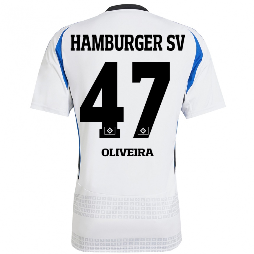 Men Football Nicolas Oliveira #47 White Blue Home Jersey 2024/25 T-Shirt Canada