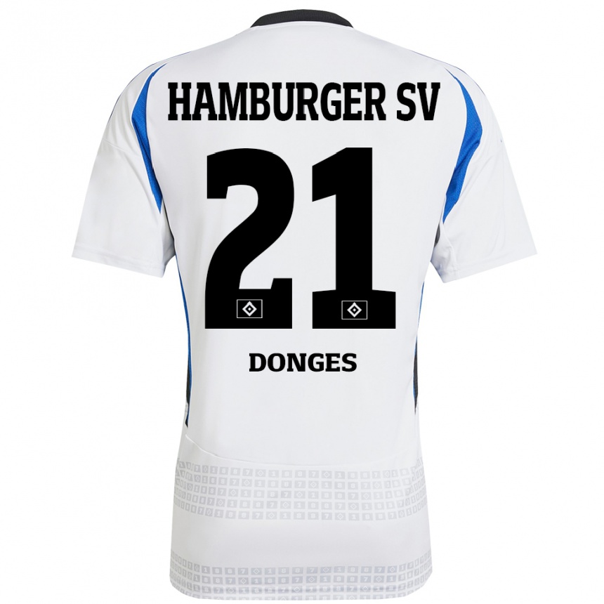 Men Football Jaqueline Dönges #21 White Blue Home Jersey 2024/25 T-Shirt Canada