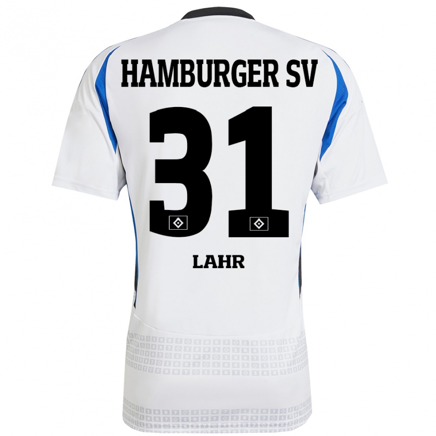 Men Football Jobina Lahr #31 White Blue Home Jersey 2024/25 T-Shirt Canada