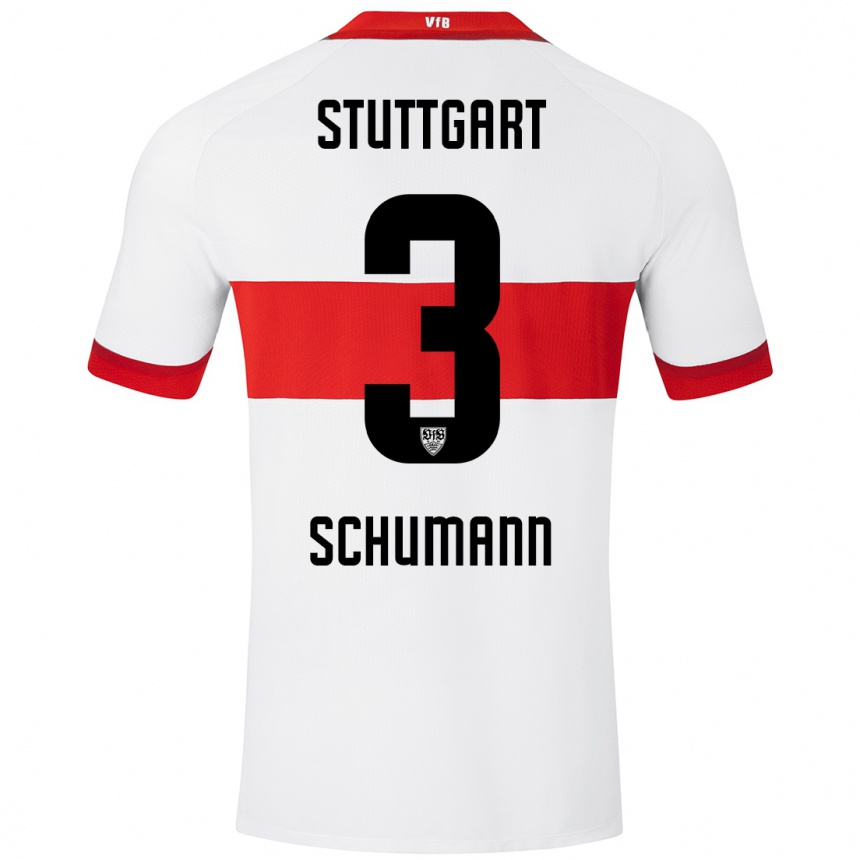 Men Football Frederik Schumann #3 White Red Home Jersey 2024/25 T-Shirt Canada