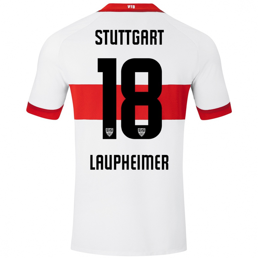 Men Football Lukas Laupheimer #18 White Red Home Jersey 2024/25 T-Shirt Canada