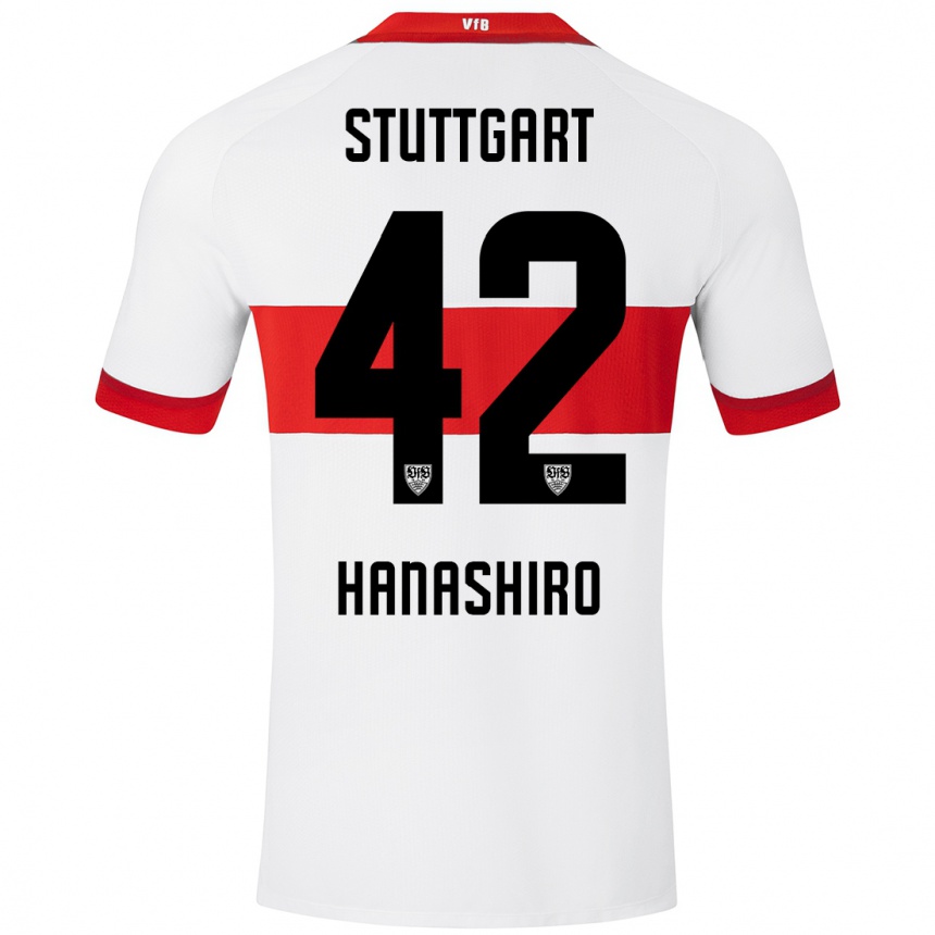 Men Football Rinto Hanashiro #42 White Red Home Jersey 2024/25 T-Shirt Canada