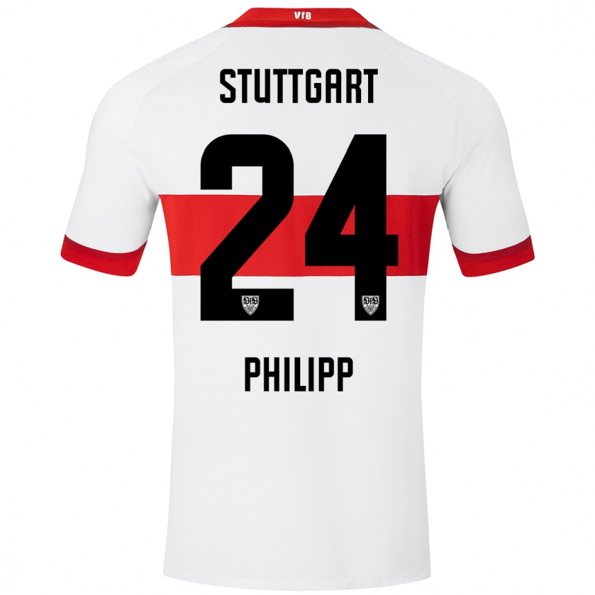 Men Football Celine Philipp #24 White Red Home Jersey 2024/25 T-Shirt Canada