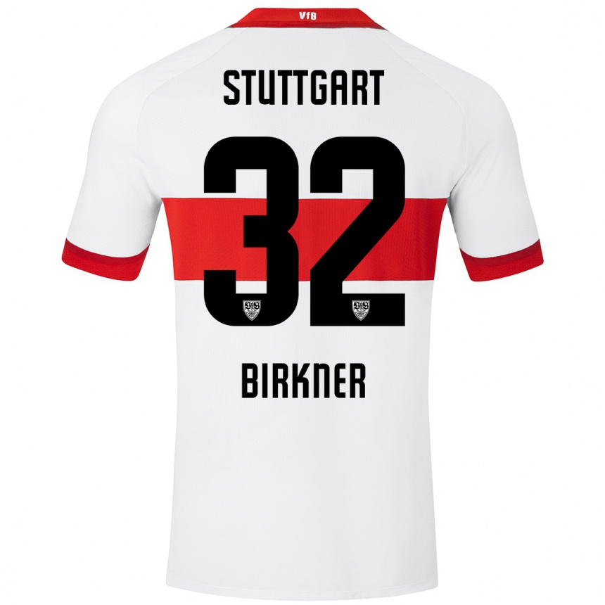 Men Football Hanna Birkner #32 White Red Home Jersey 2024/25 T-Shirt Canada