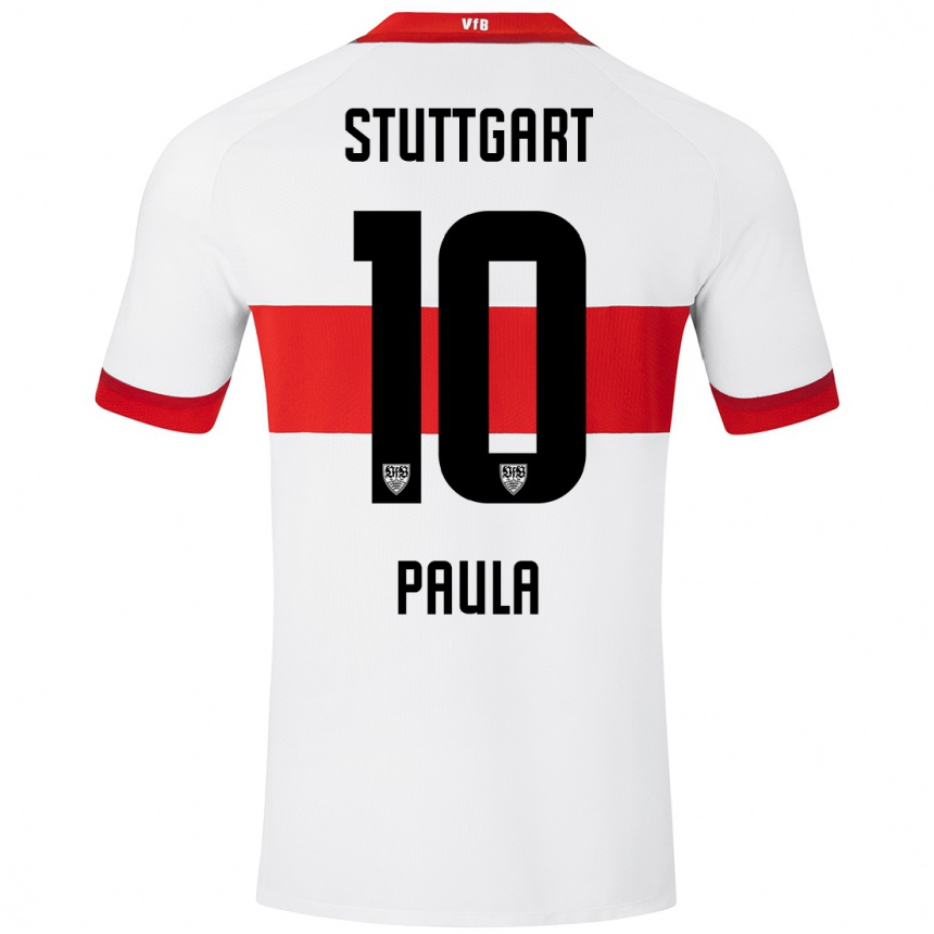 Men Football Raul Paula #10 White Red Home Jersey 2024/25 T-Shirt Canada