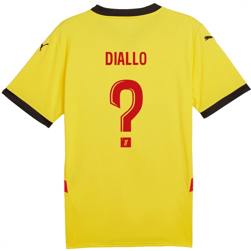 Men Football Alpha Diallo #0 Yellow Red Home Jersey 2024/25 T-Shirt Canada