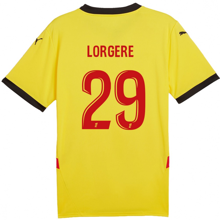 Men Football Charlotte Lorgeré #29 Yellow Red Home Jersey 2024/25 T-Shirt Canada