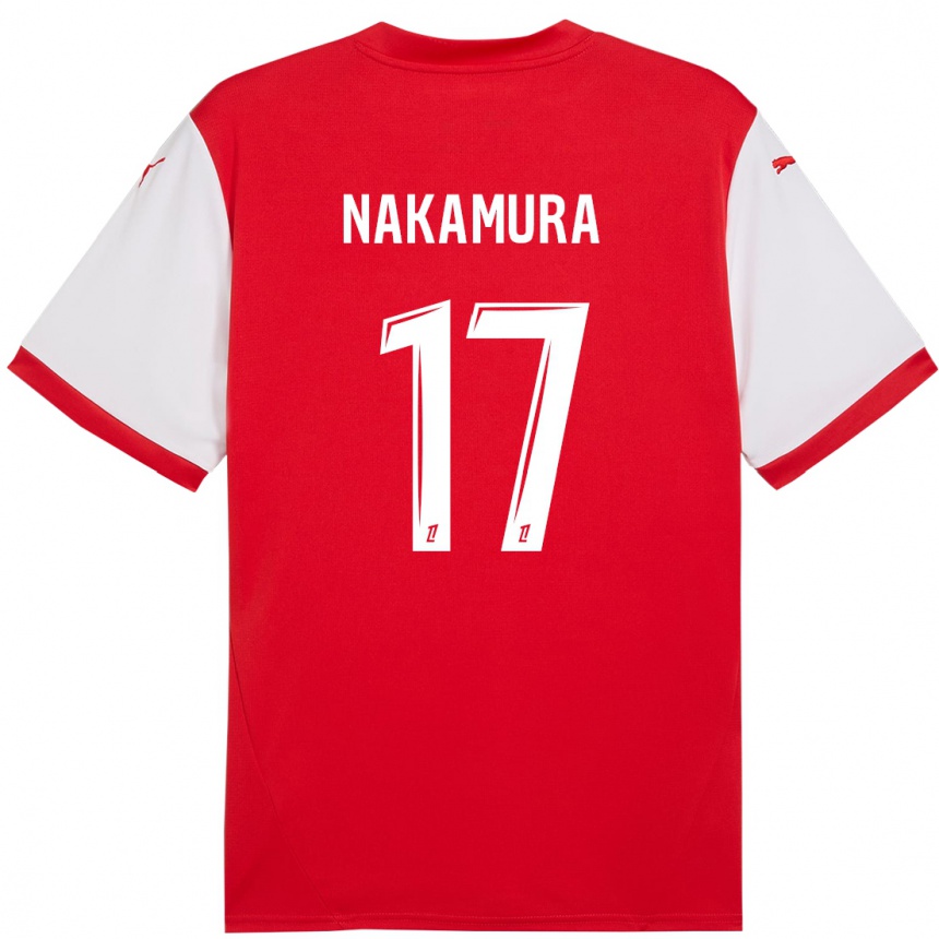 Homme Football Maillot Keito Nakamura #17 Rouge Blanc Tenues Domicile 2024/25 Canada