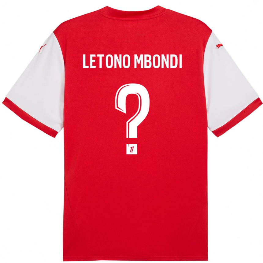 Homme Football Maillot Christ-Emmanuel Letono Mbondi #0 Rouge Blanc Tenues Domicile 2024/25 Canada