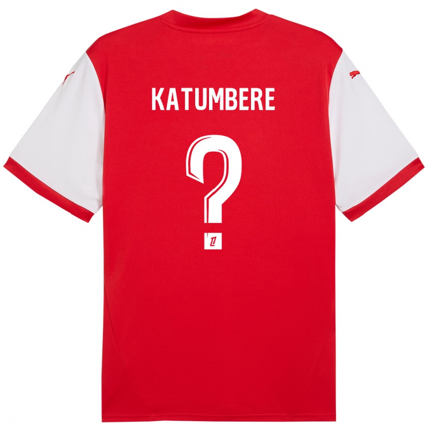 Homme Football Maillot Noah Katumbere #0 Rouge Blanc Tenues Domicile 2024/25 Canada