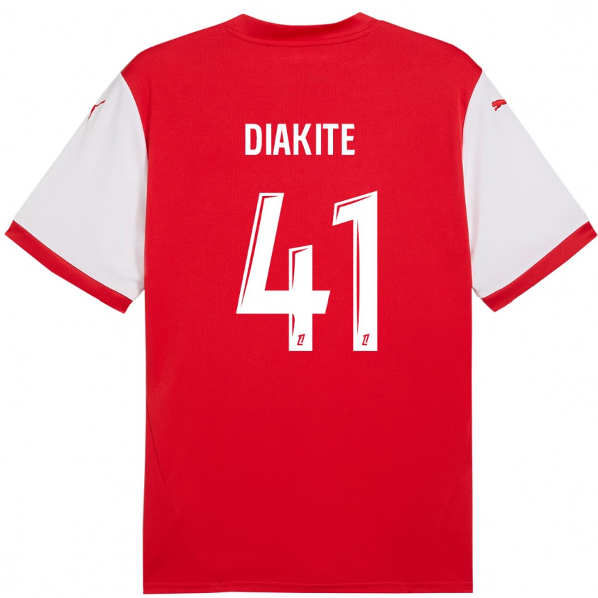 Men Football Ibrahim Diakité #41 Red White Home Jersey 2024/25 T-Shirt Canada