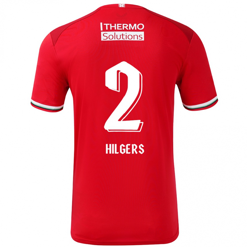 Men Football Mees Hilgers #2 Red White Home Jersey 2024/25 T-Shirt Canada