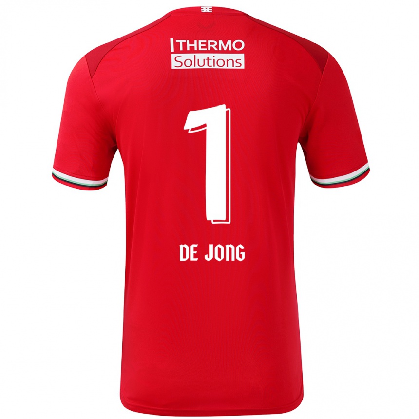 Homme Football Maillot Danielle De Jong #1 Rouge Blanc Tenues Domicile 2024/25 Canada