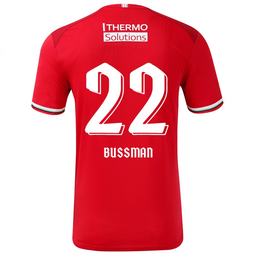 Men Football Fiene Bussman #22 Red White Home Jersey 2024/25 T-Shirt Canada