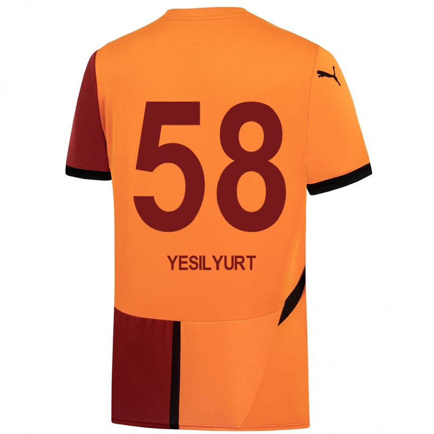 Homme Football Maillot Ali Yeşilyurt #58 Jaune Rouge Tenues Domicile 2024/25 Canada