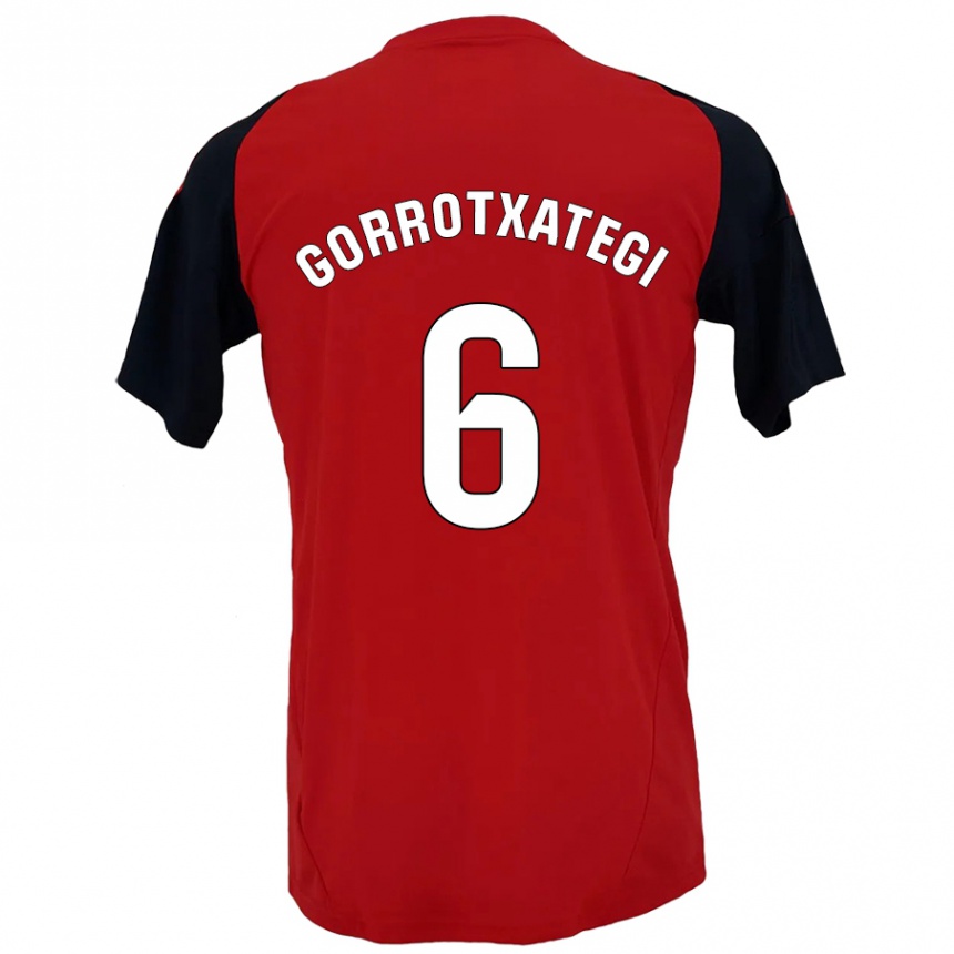 Homme Football Maillot Jon Gorrotxategi #6 Rouge Noir Tenues Domicile 2024/25 Canada